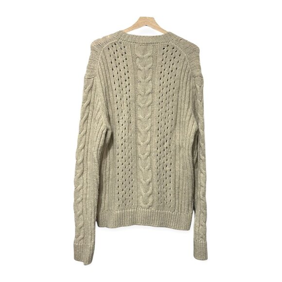 Nanushka Arwan Alpaca Cable Knit Sweater L Beige Cream Oversized - Picture 6 of 14